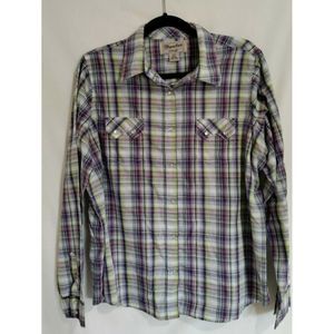 Vintage Men's Wrancher By Wrangler XXL Pearl Snap Button Western Shirt Purple...